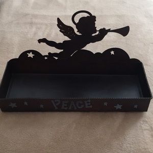 Angelic & Peace Holiday Brown Container, 14x5, EUC